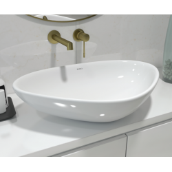 Επικαθήμενος Νιπτήρας Μπάνιου Πορσελάνης Soncera Riverstoe 59x40.5cm 210000006 Λευκός